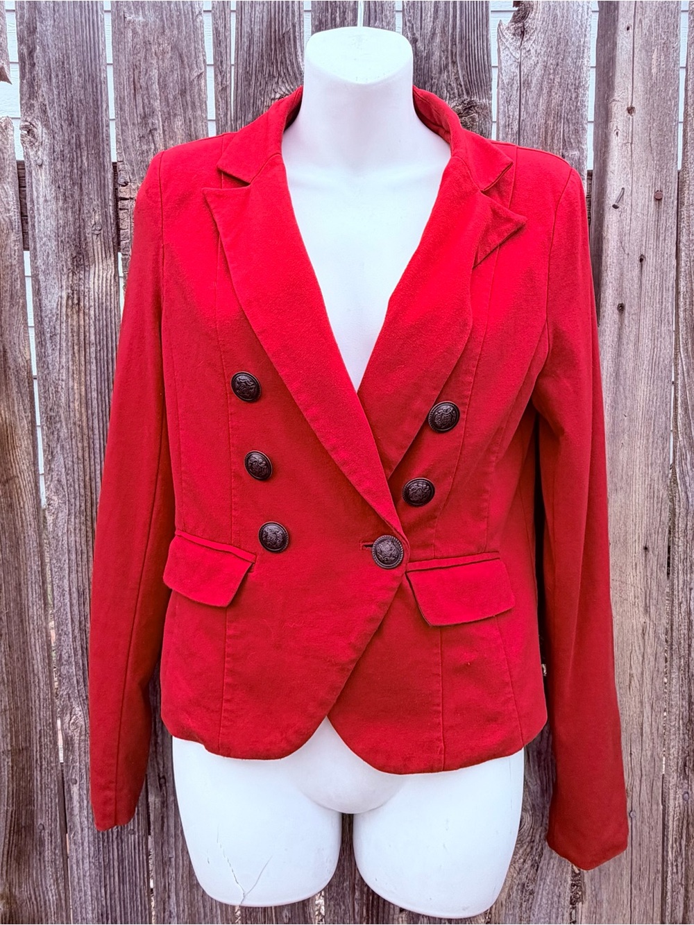 Iris Basic Red Double-Breasted Blazer